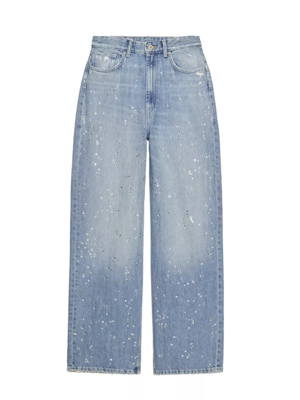 High Waisted Rhinestone Jeans